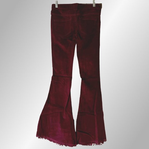 NEW Free People Corduroy Flared Bell Bottoms Freyed Hemline - Picture 7 of 7